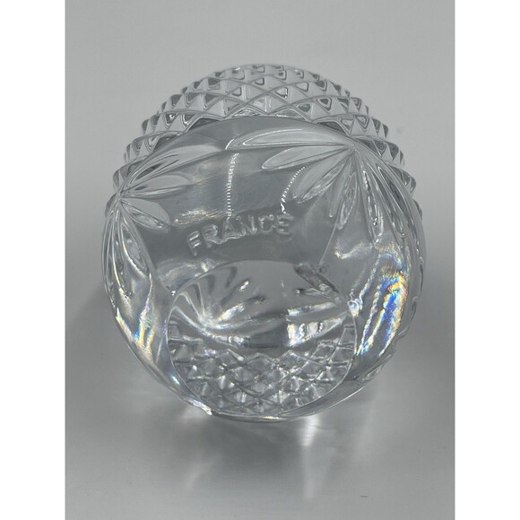 Made In France Cut Crystal Molded Design Glass Egg Shaped Paperweight 3.5” Heavy - Picture 14 of 15
